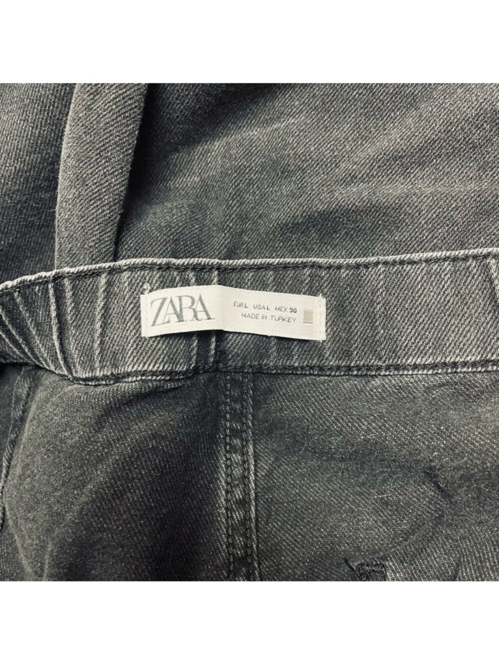 Zara Wide Leg Jeans Women’s Large Black Denim High Rise - Picture 15 of 16